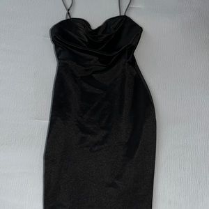 black satin mini dress from windsor. worn once at hoco!
